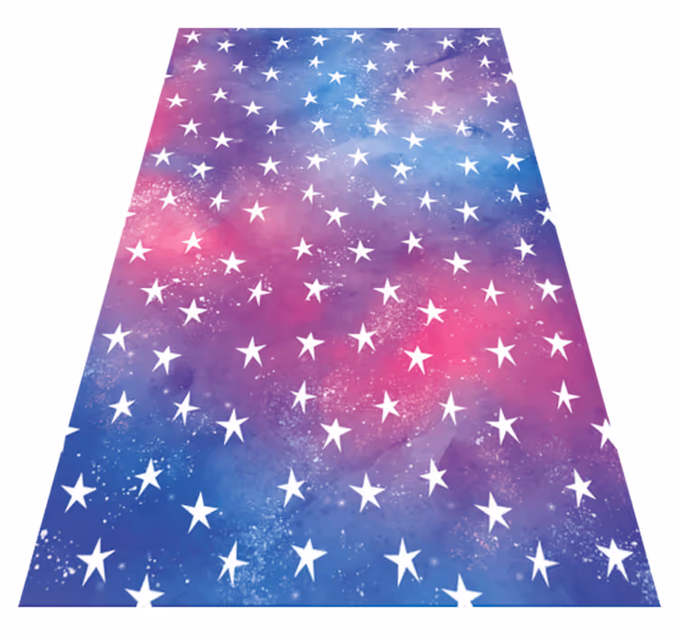 Tappeto vinile viola texture cosmos viola con stelle - TenStickers
