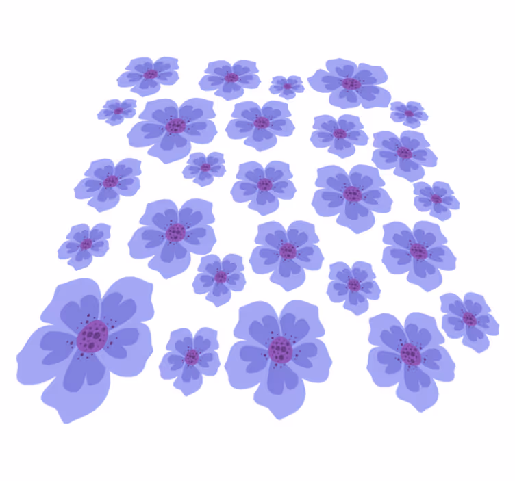 Tappeto vinile viola fiori viola per ciclo - TenStickers