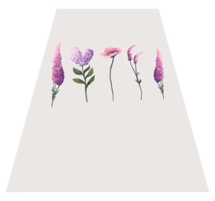 Tappeto vinile viola fiore di garofano disegnato - TenStickers