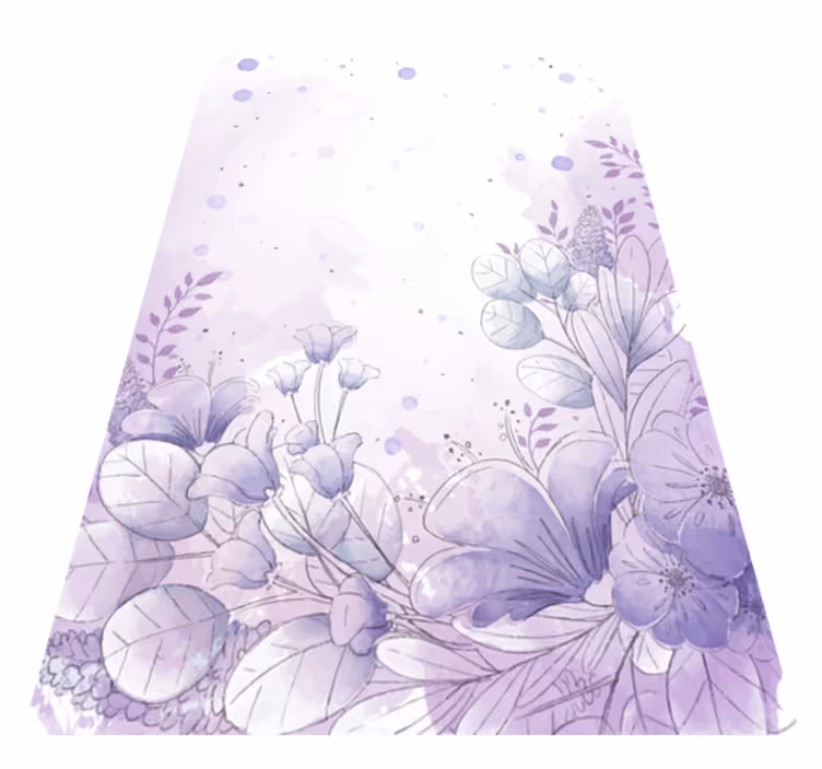 Tappeto vinile viola fiori viola e blu - TenStickers