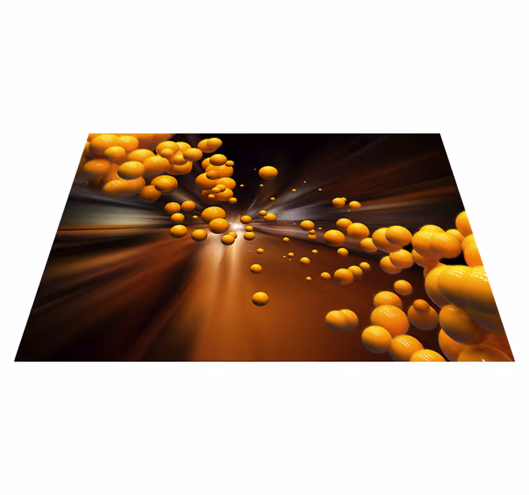 Tappeto vinile arancione esplosione sferica vibrante - TenStickers