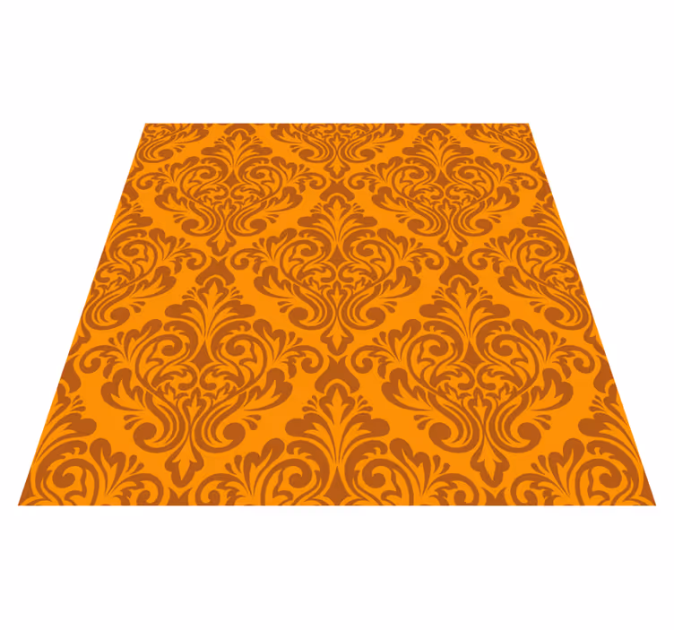 Tappeto vinile arancione damascato vintage - TenStickers