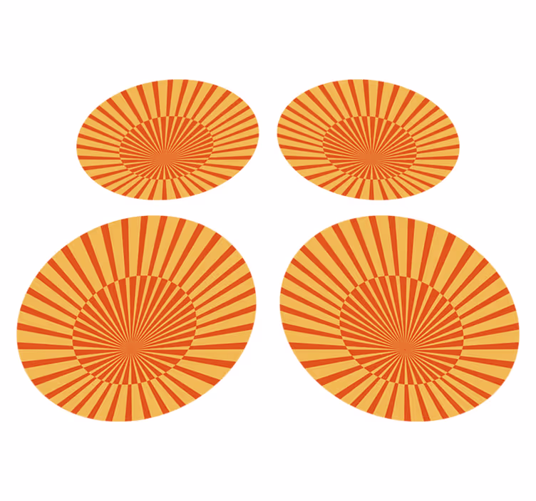 Tappeto vinile arancione cerchio sole anni 70 - TenStickers