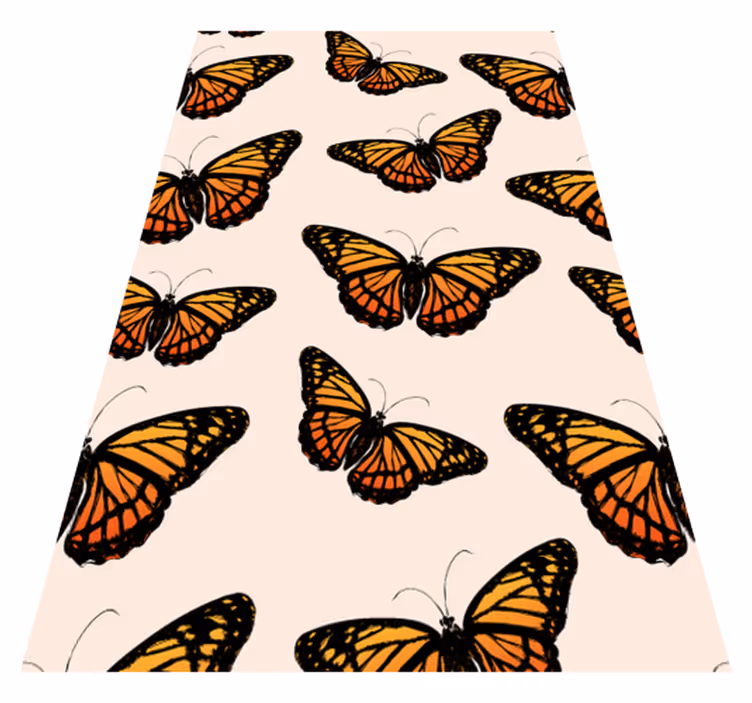 Tappeto vinile arancione ali di farfalla monarch - TenStickers