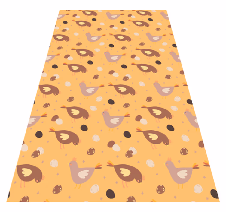 Tappeto vinile arancione con motivo pulcino arancione - TenStickers