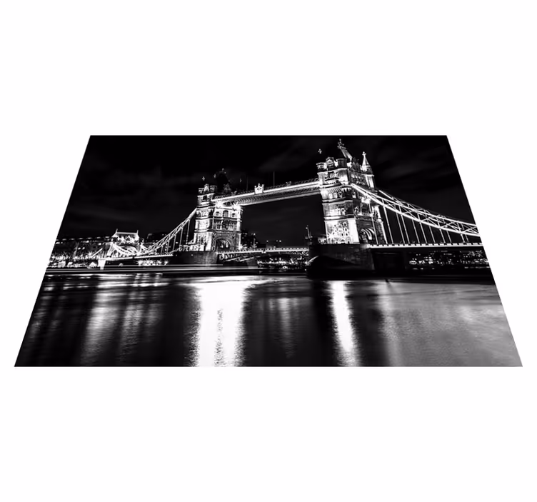 Tappeto vinile nero ponte di londra notte - TenStickers