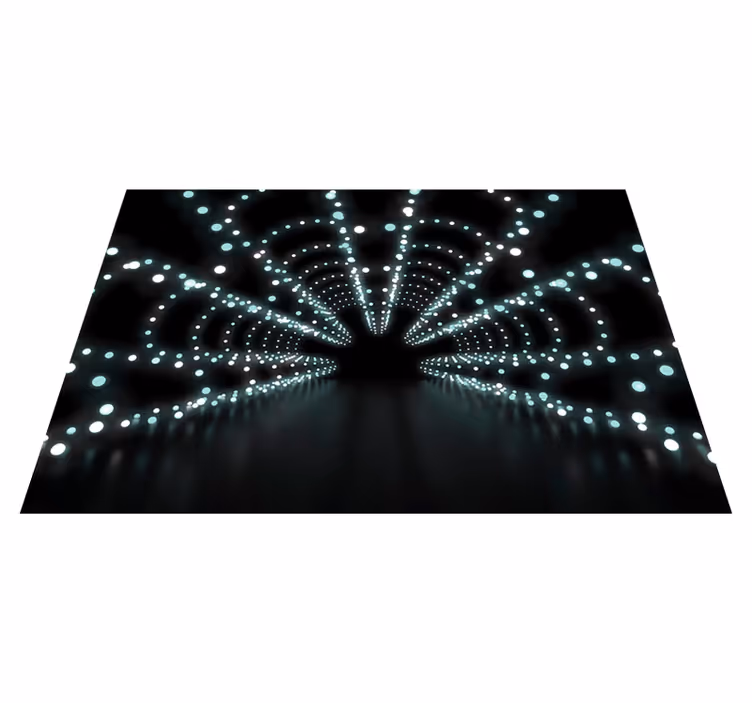Tappeto vinile nero esplosione di luce astratta - TenStickers