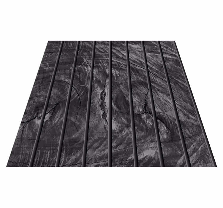 Tappeto vinile nero tavole di legno - TenStickers