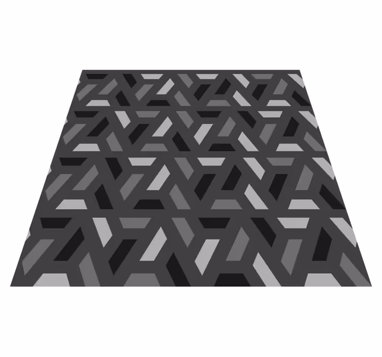 Tappeto vinile nero triangoli geometrici neri - TenStickers