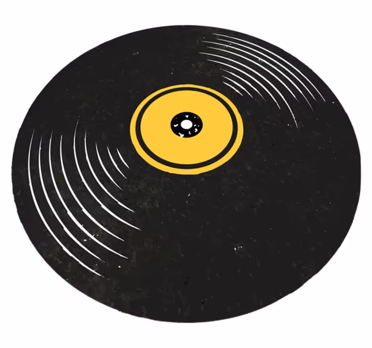 Tappeto vinile nero dischi in vinile vintage - TenStickers