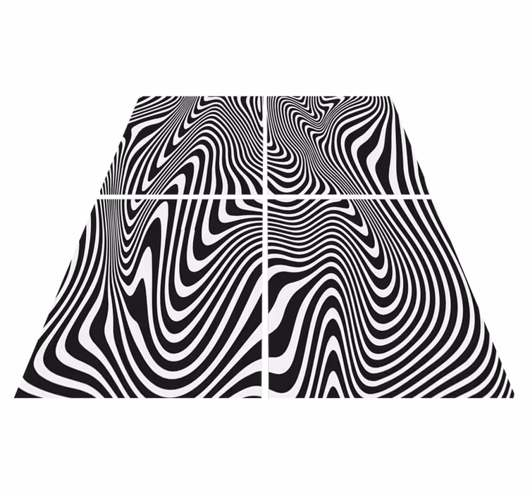 Tappeto vinile nero effetto zebra 3d - TenStickers