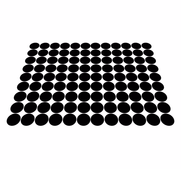 Tappeto vinile nero motivo a pois neri - TenStickers
