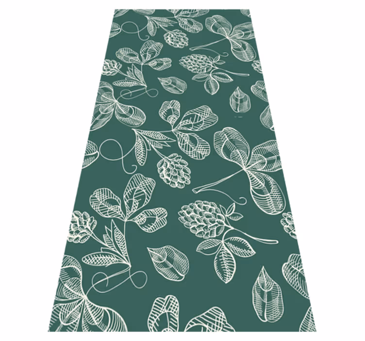 Tappeto vinile verde schizzo di foglia verde - TenStickers