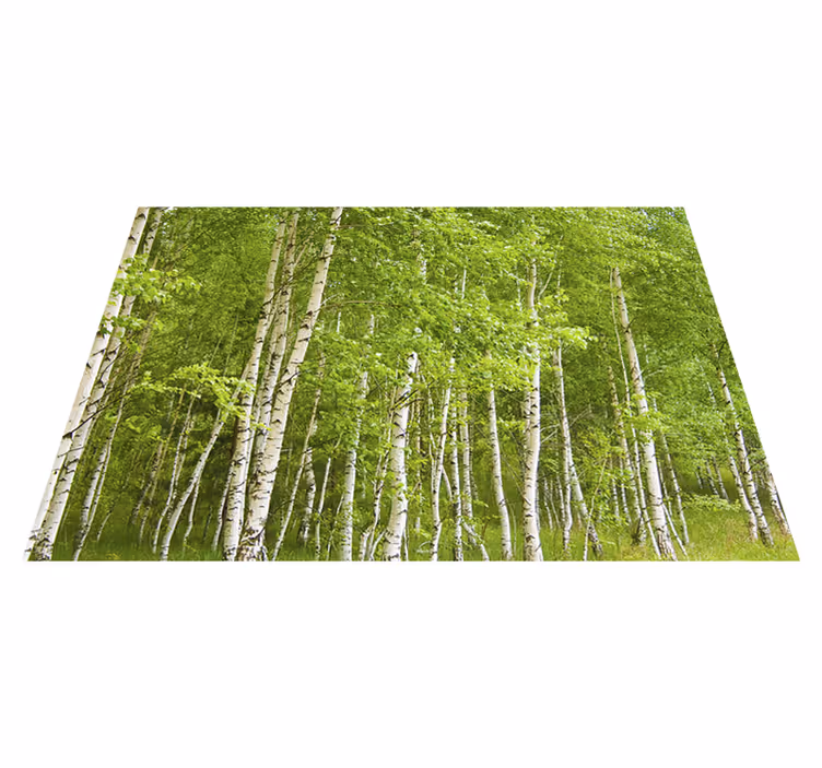 Tappeto vinile verde albero di betulla - TenStickers