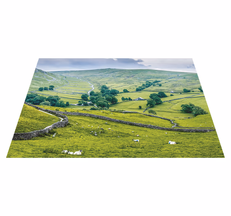 Tappeto vinile verde campagna inglese - TenStickers
