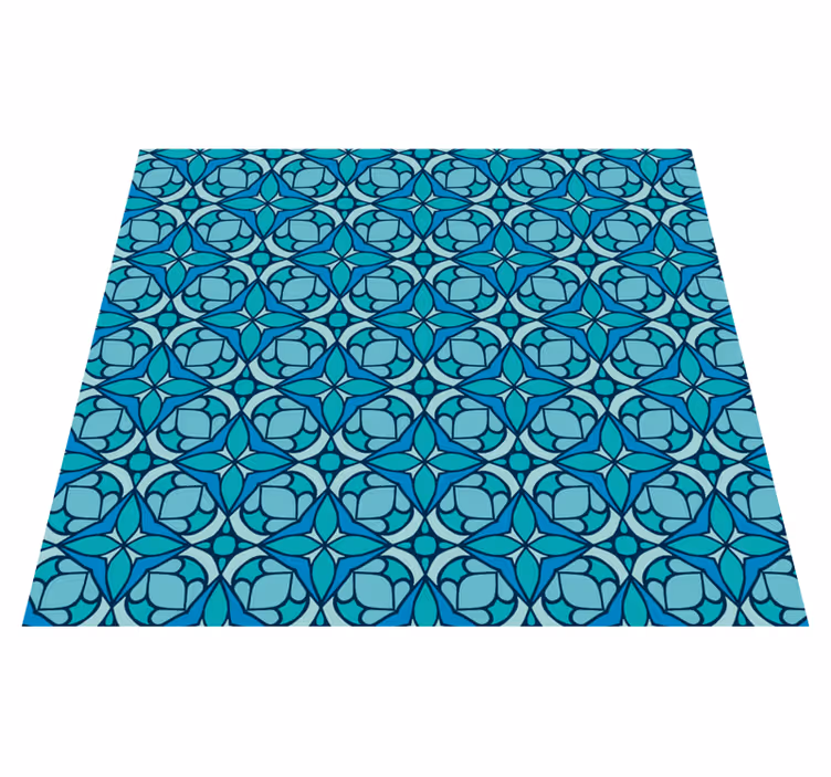 Tappeto vinile esterno carta da parati blu bagno - TenStickers