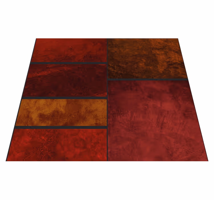 Tappeto vinile rosso design patchwork testurizzato - TenStickers