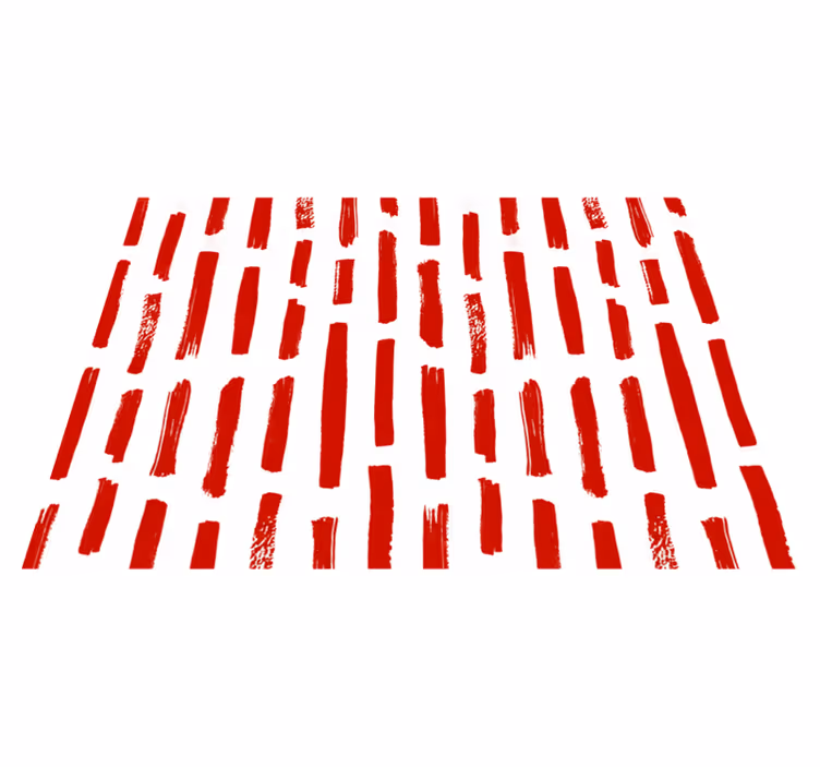 Tappeto vinile rosso a righe rosse e bianche - TenStickers