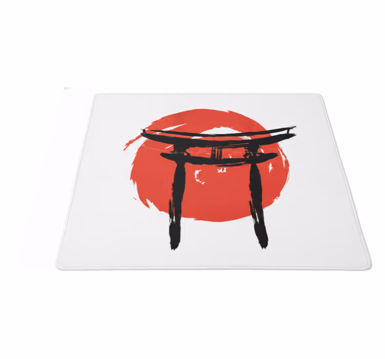 Tappeto vinile rosso cancello dipinto giapponese - TenStickers