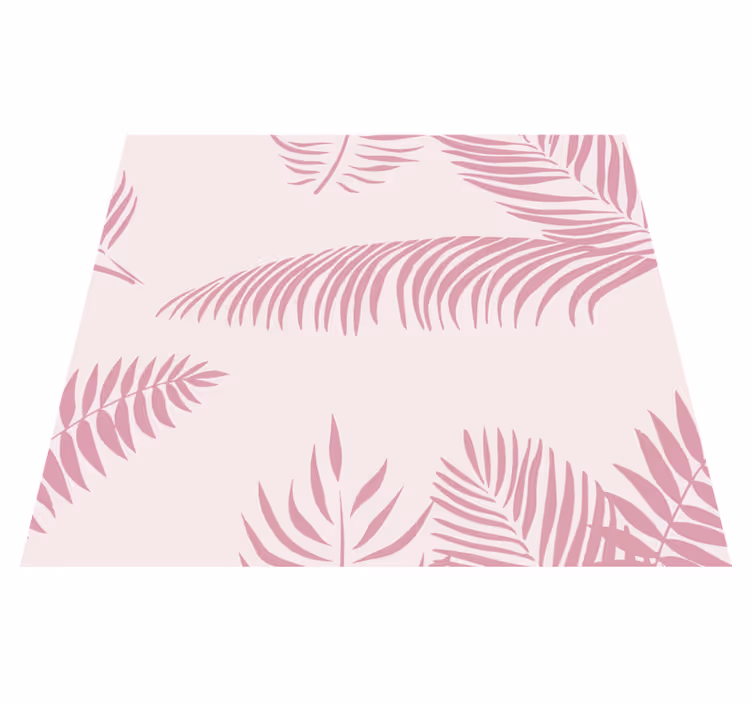 Tappeto vinile rosa grandi foglie di palma - TenStickers