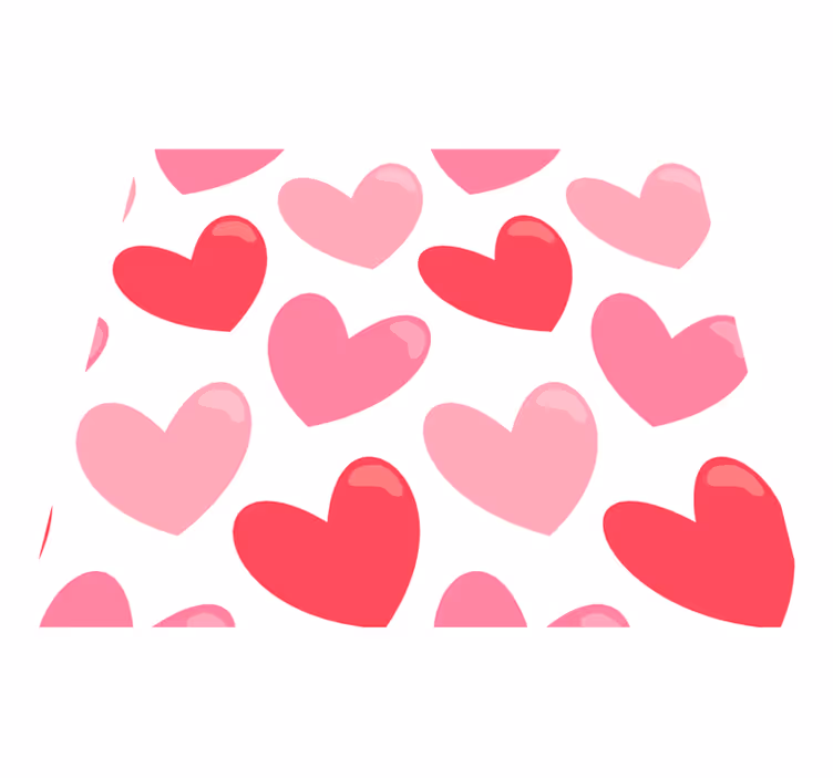 Tappeto vinile rosa cuori grandi a forma di cuore - TenStickers