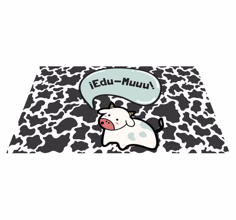 Tappeto in vinile bambini mucca personalizzabile - TenStickers