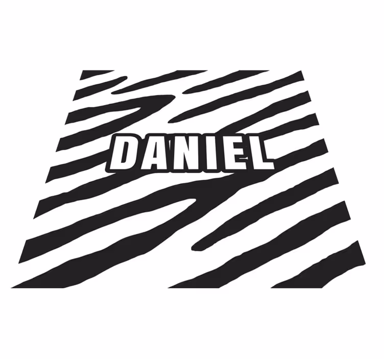 Tappeto vinile con nome motivo zebrato personalizzato - TenStickers