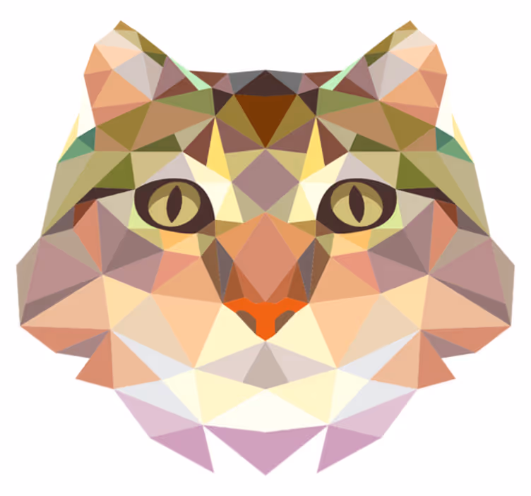 Tappeto in vinile forma di gatto geometrico - TenStickers