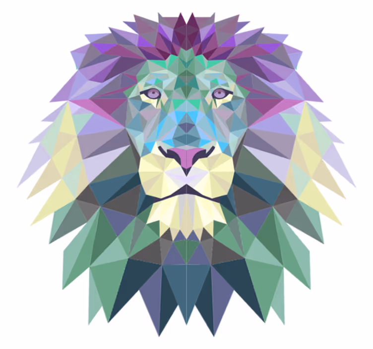 Tappeto in vinile animale leone geometrico - TenStickers