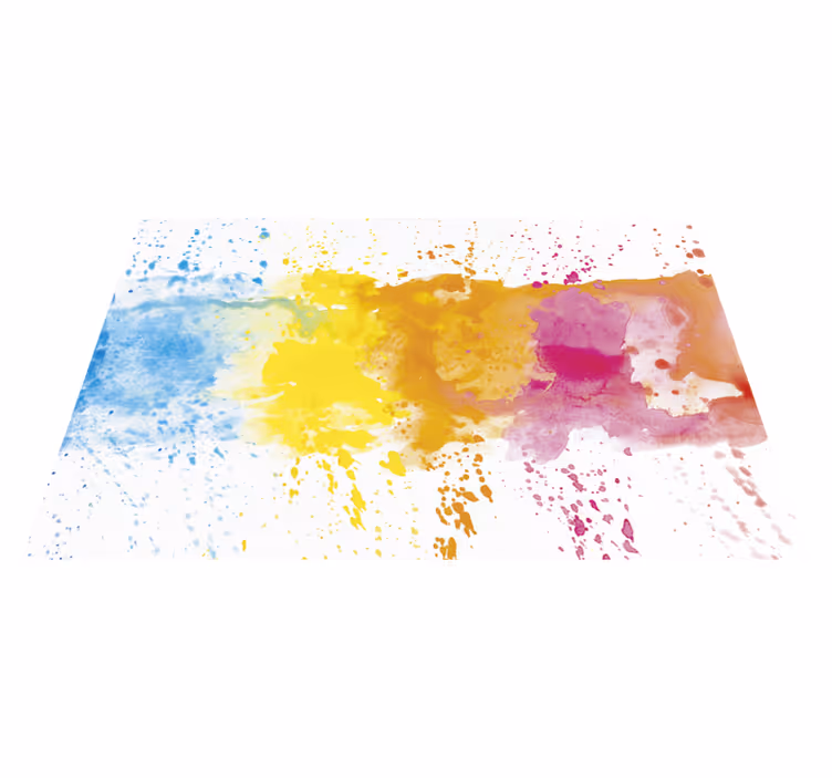 Tappeto in vinile soggiorno superficie schizzata colorata - TenStickers