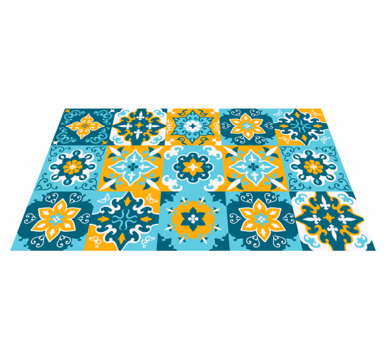 Tappeto vinile piastrelle effetto piastrella geometrica - TenStickers