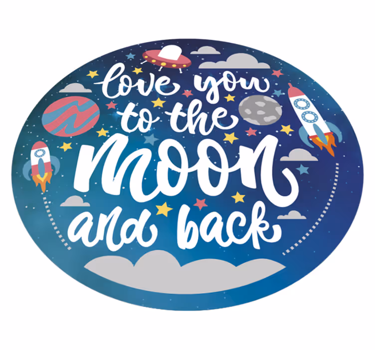 Tappeto vinile frase design circolare del vivaio celeste - TenStickers