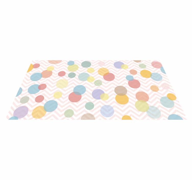 Tappeto in vinile bambini colorful Polka Dot Chevron - TenStickers