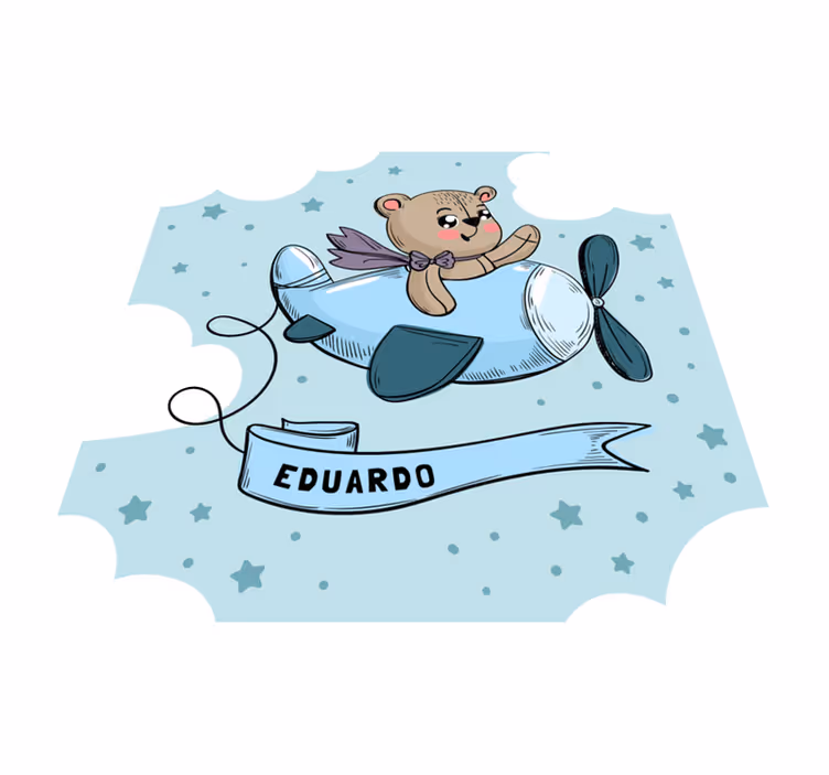 Tappeto in vinile personalizzato orso volante - TenStickers