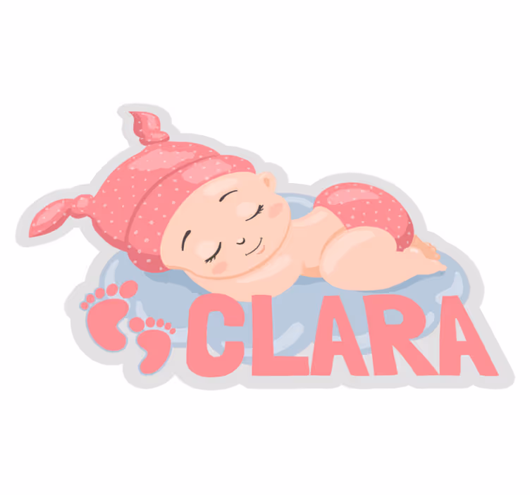 Tappeto vinile con nome impronte di neonato personalizzabili - TenStickers