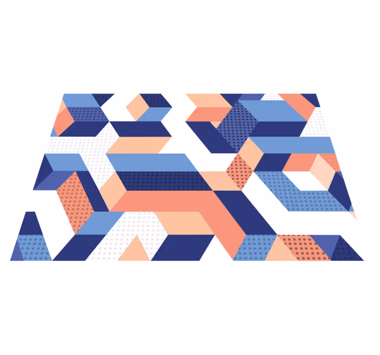 Tappeto moderno in vinile geometrico 3d - TenStickers