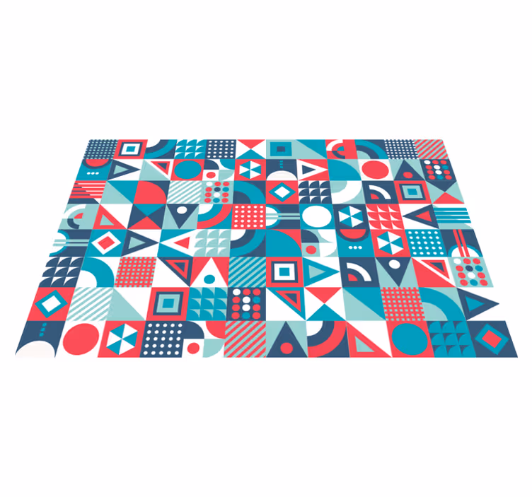 Tappeto in vinile soggiorno motivo geometrico astratto - TenStickers