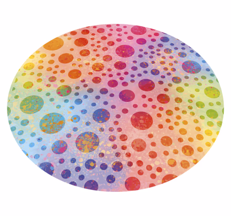 Tappeto vinile rotondo design circolare punteggiato colorato - TenStickers