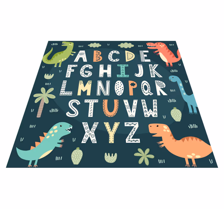 Tappeto vinile alfabeto sala giochi dinosauri - TenStickers