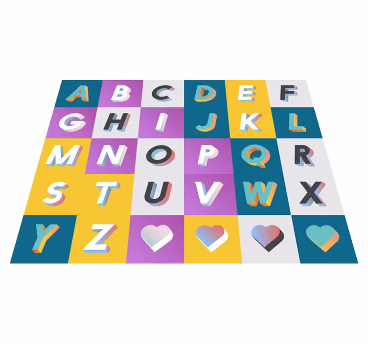 Tappeto in vinile camera da letto colorful Alphabet Playarea - TenStickers