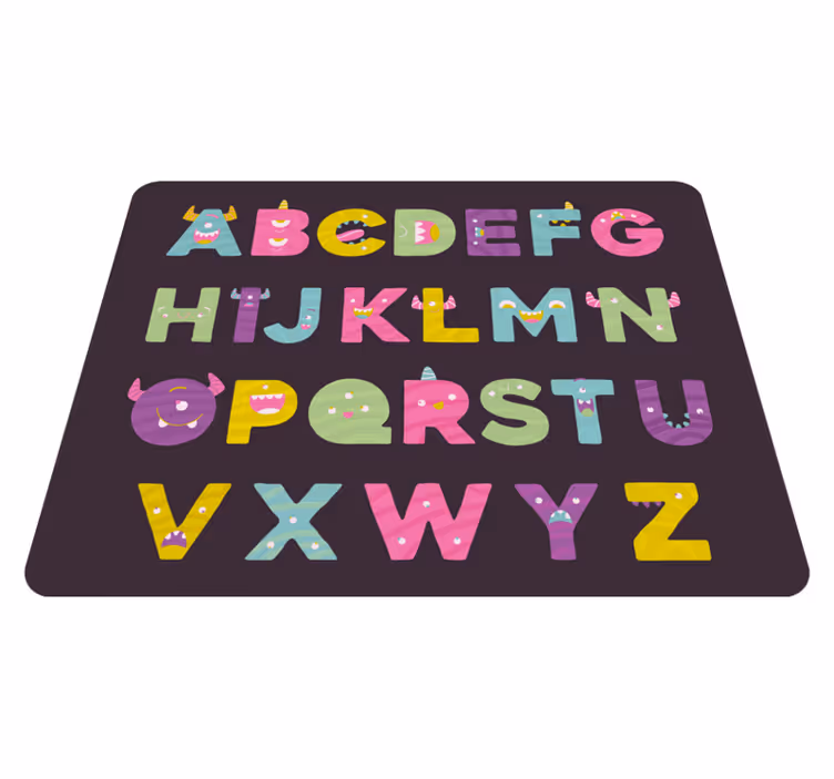 Originale tappeto mostruoso in alfabeto vinilico - TenStickers