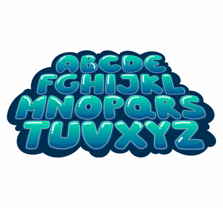 Tappeto vinile alfabeto nuvola di alfabeto - TenStickers