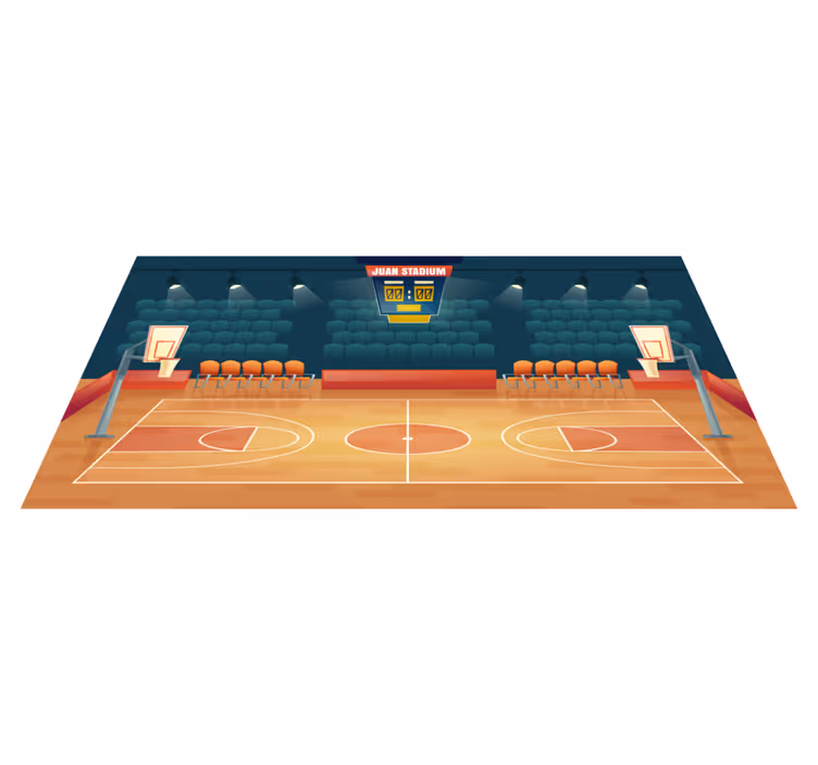 Tappeto vinile con nome campo sportivo personalizzato - TenStickers