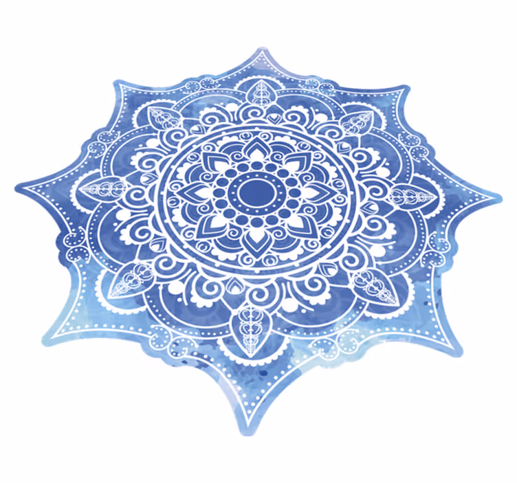 Tappeto vinile Mandala disegno mandala blu - TenStickers
