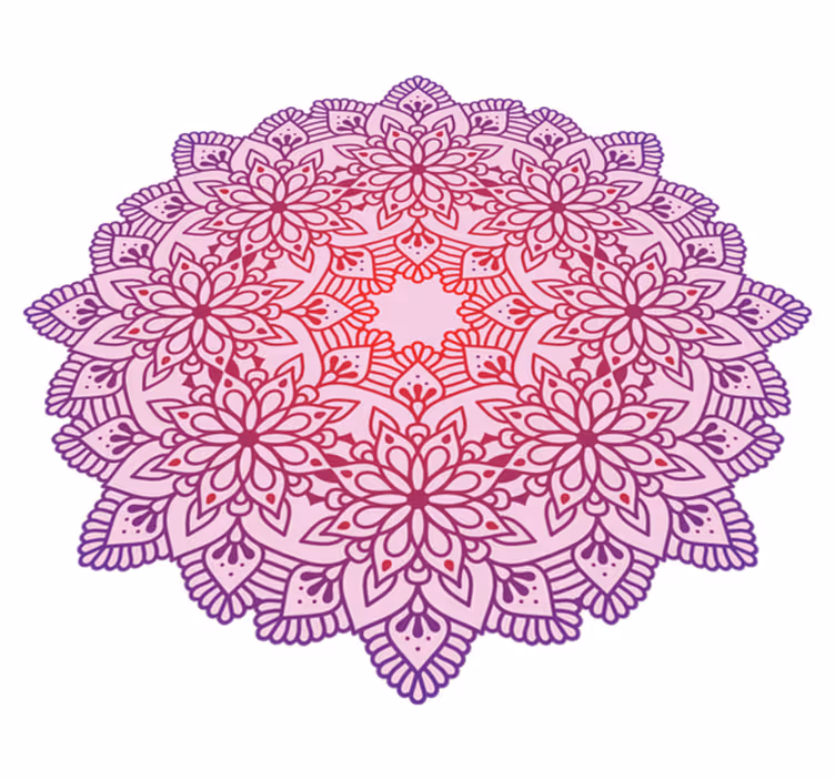 Tappeto vinile mandala colorato elegante fiore - TenStickers