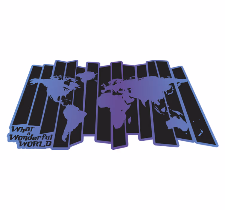 Tappeto vinile mappamondo meraviglioso mondo in vinile - TenStickers