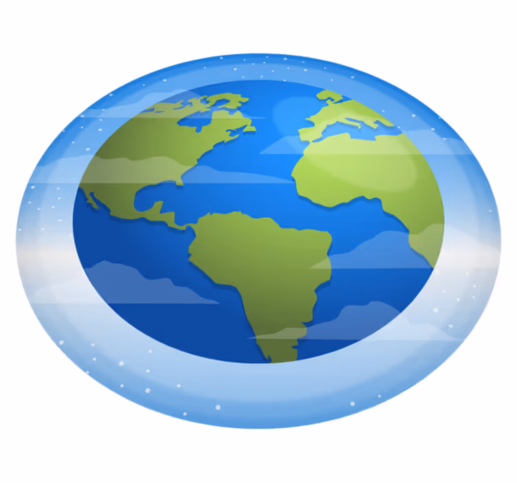 Tappeto vinile mappamondo cartografia circolare - TenStickers