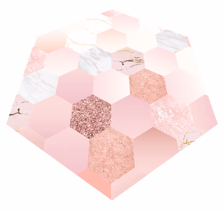 Trama moderna tappeto rosa esagonale - TenStickers