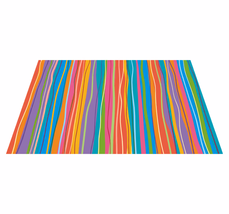 Tappeto in vinile a righe colorate - TenStickers