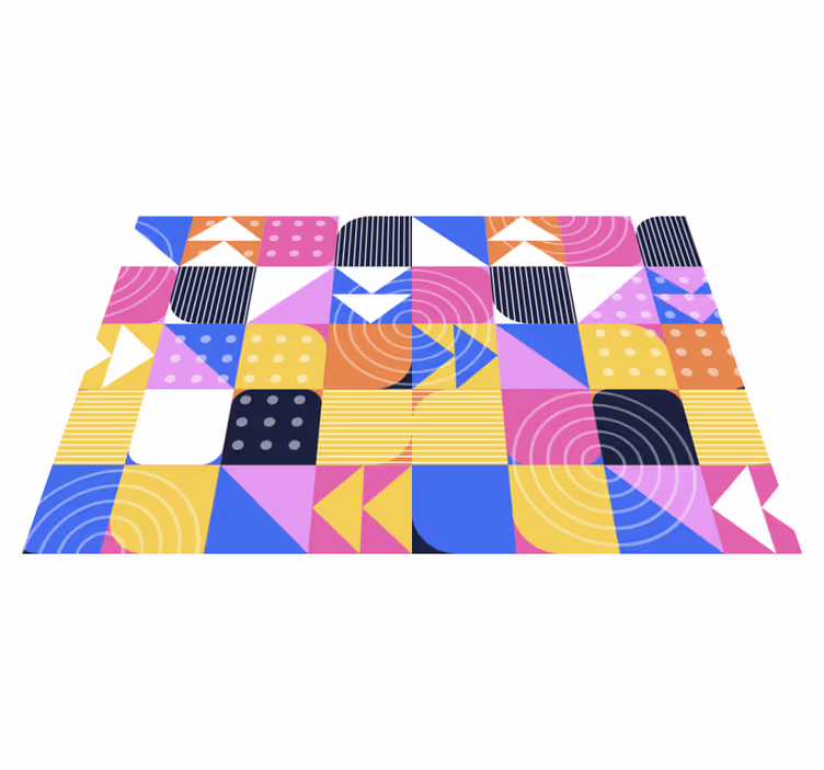 Tappeto vinile geometrico gioco di motivi geometrici - TenStickers